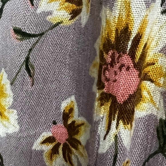 Angie Floral MIDI Pullover Dress Lavender with Yellow Flowers Size Large - Picture 4 of 6